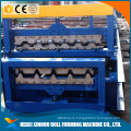 russis type double layer sheet metal steel making roofing and wall panel fabrication roll forming machine with lamination